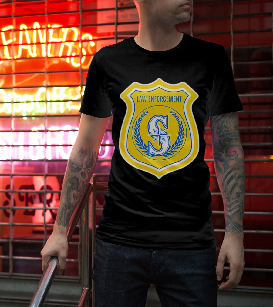 Seattle Mariners Law Enforcement Badge Shield S T-Shirt