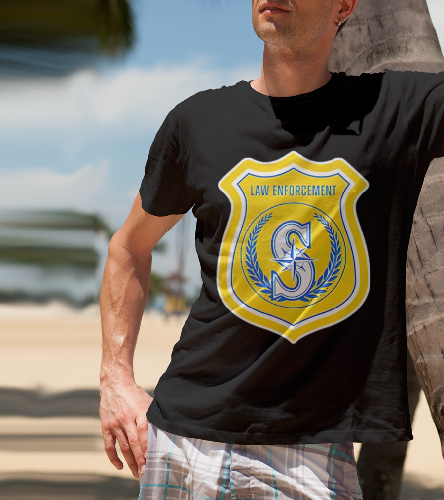 Seattle Mariners Law Enforcement Badge Shield S T-Shirt