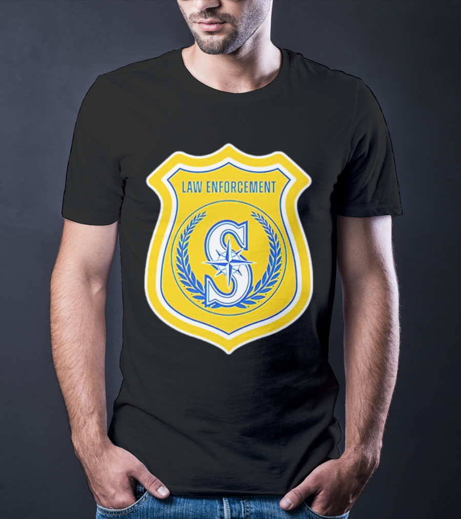 Seattle Mariners Law Enforcement Badge Shield S T-Shirt