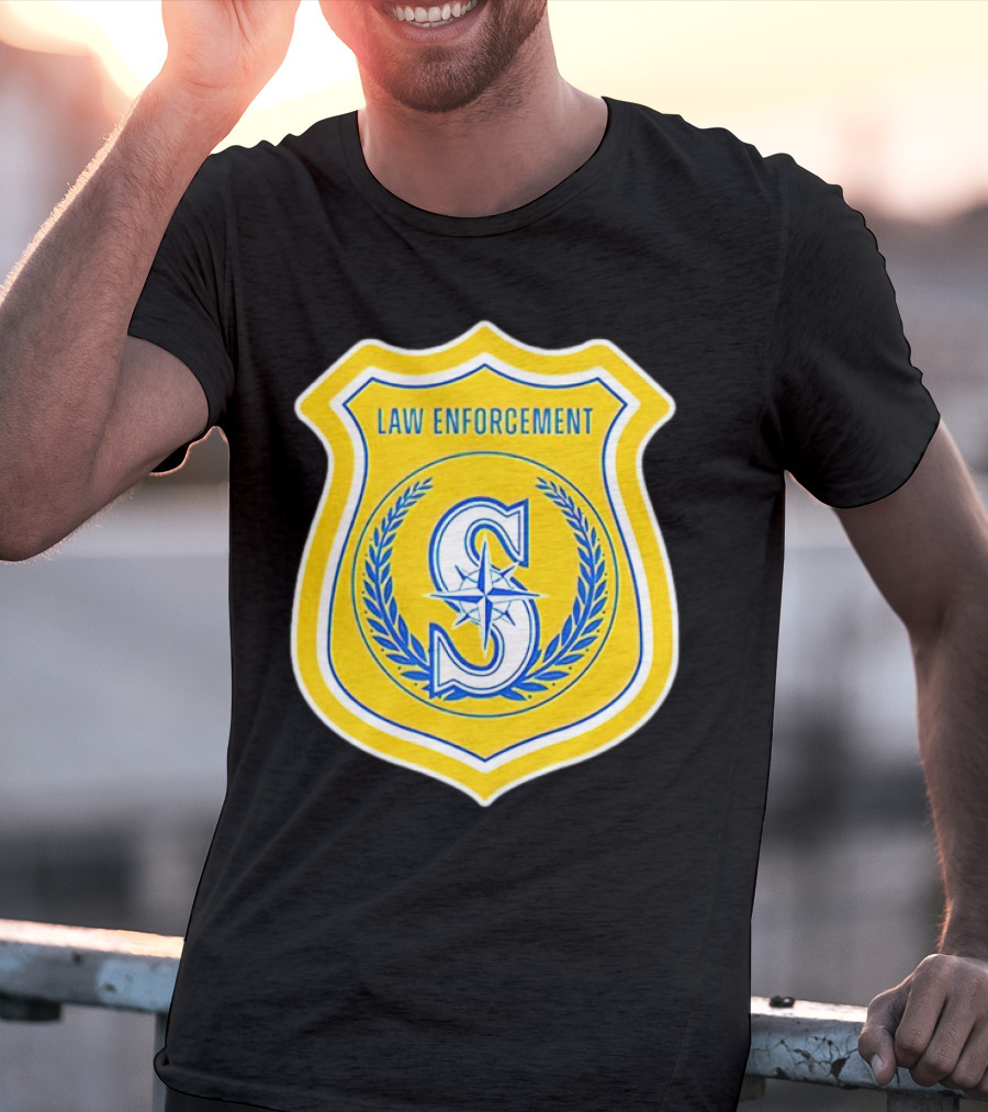 Seattle Mariners Law Enforcement Badge Shield S T-Shirt