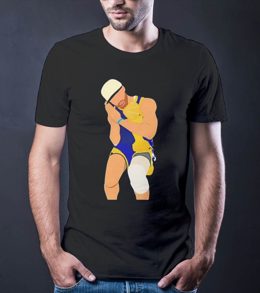 Steph Curry Night Night Basketball Pose With Trophy T-Shirt