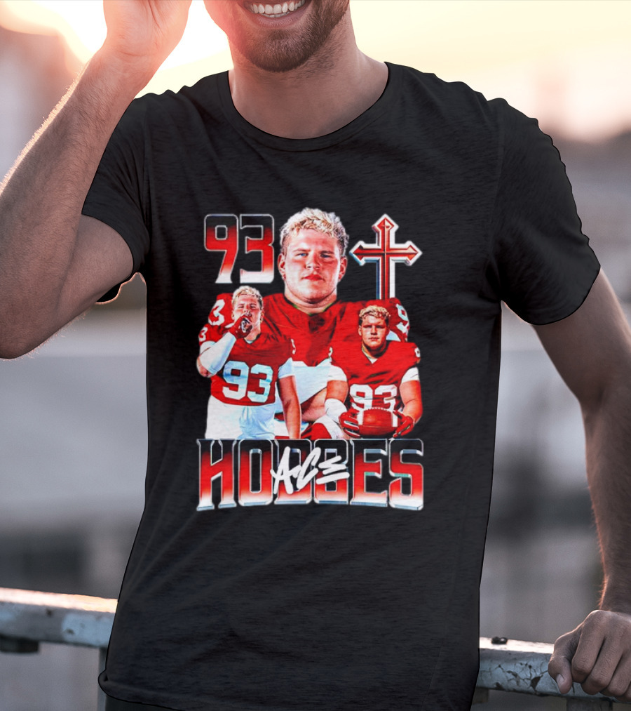 93 Ace Hodges Oklahoma Sooners Football Player Cross T-Shirt