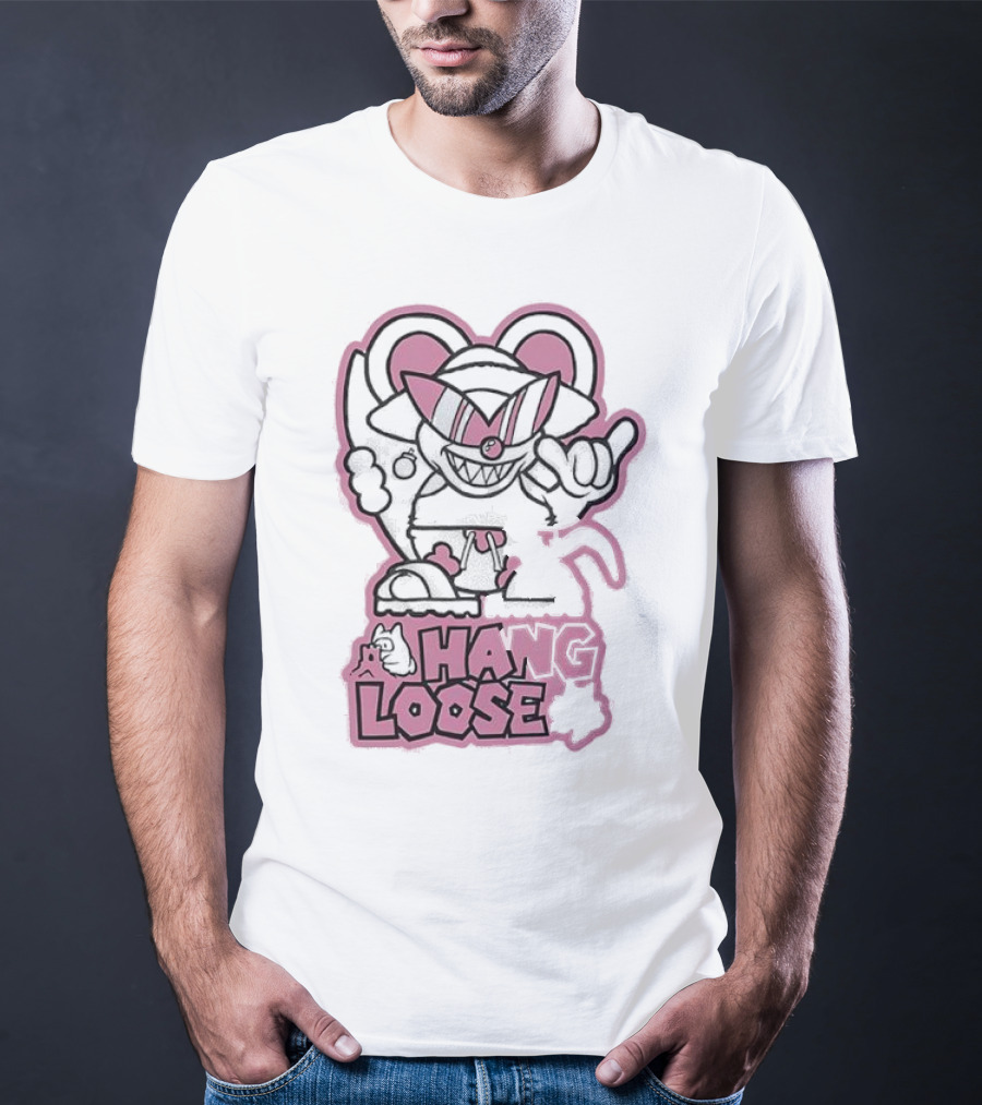 Coneyfest Hang Loose Retro Cartoon Mouse Hand Gesture T-Shirt