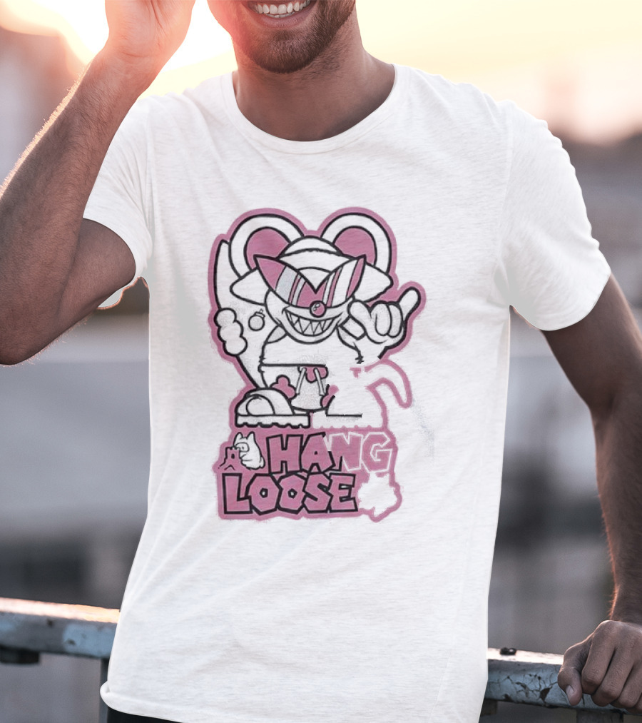 Coneyfest Hang Loose Retro Cartoon Mouse Hand Gesture T-Shirt