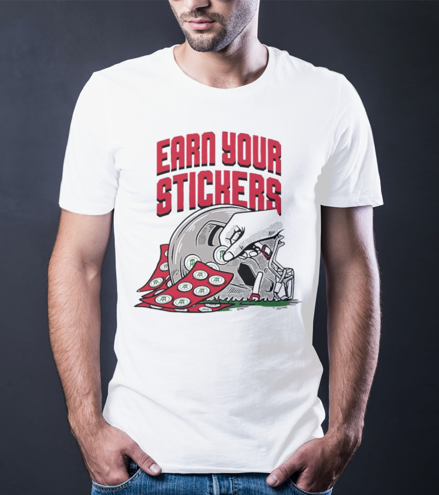 Ohio State Buckeyes Earn Your Stickers Helmet Skull Football T-Shirt