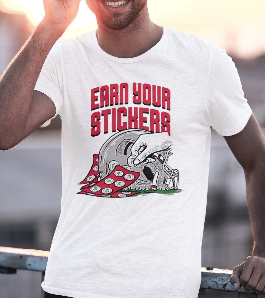 Ohio State Buckeyes Earn Your Stickers Helmet Skull Football T-Shirt