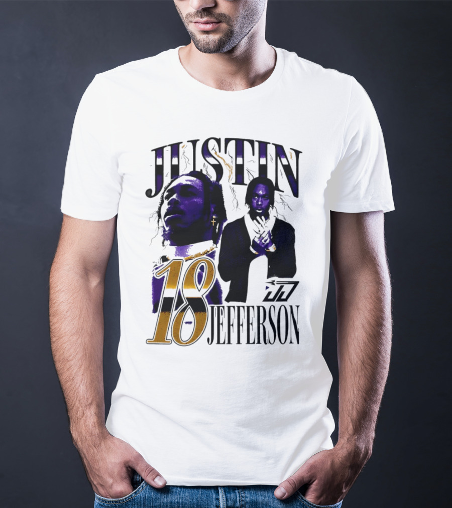 Justin Jefferson 18 Minnesota Vikings Lightning T-Shirt