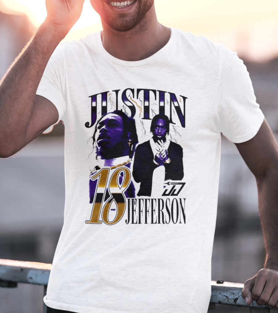 Justin Jefferson 18 Minnesota Vikings Lightning T-Shirt