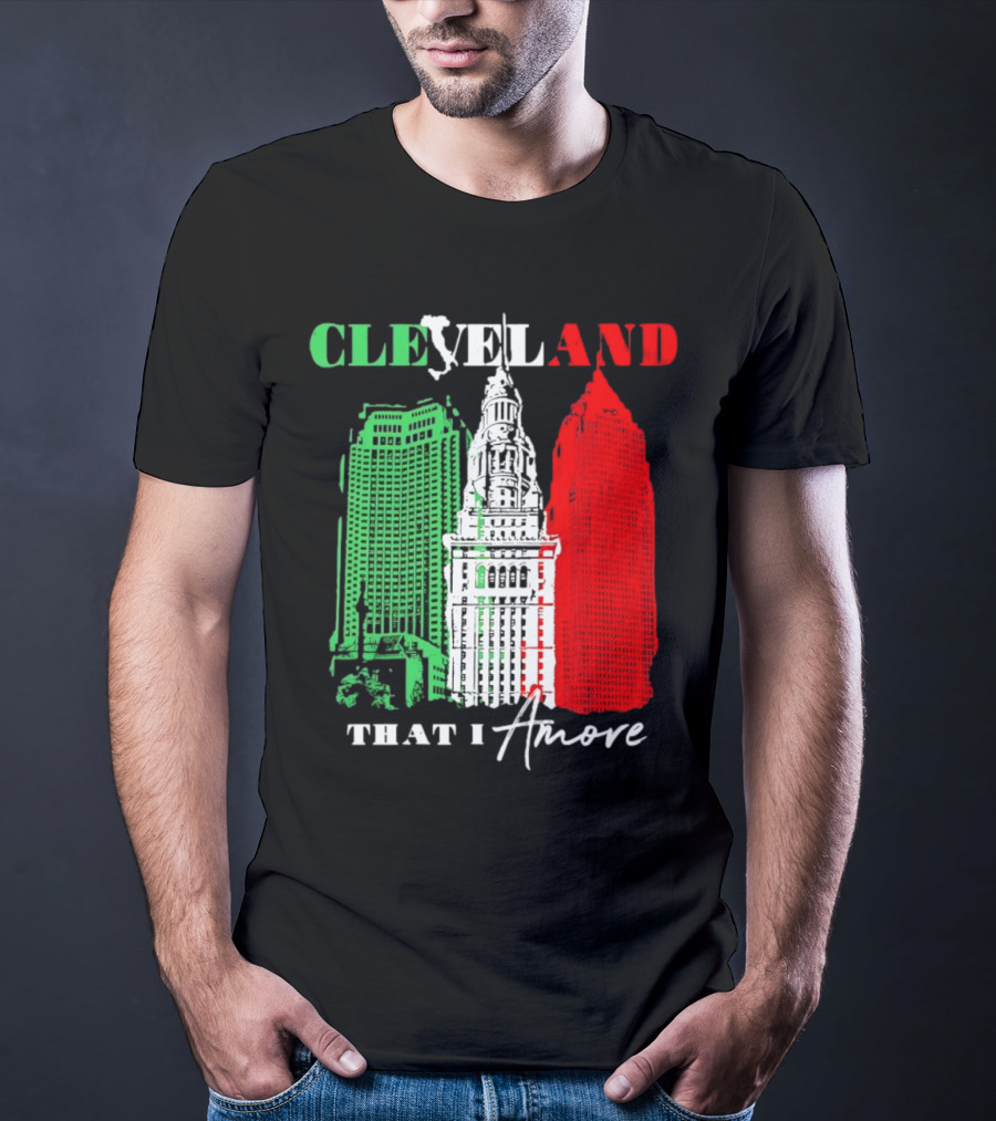 Cleveland That I Amore Italy Flag Skyline T-Shirt
