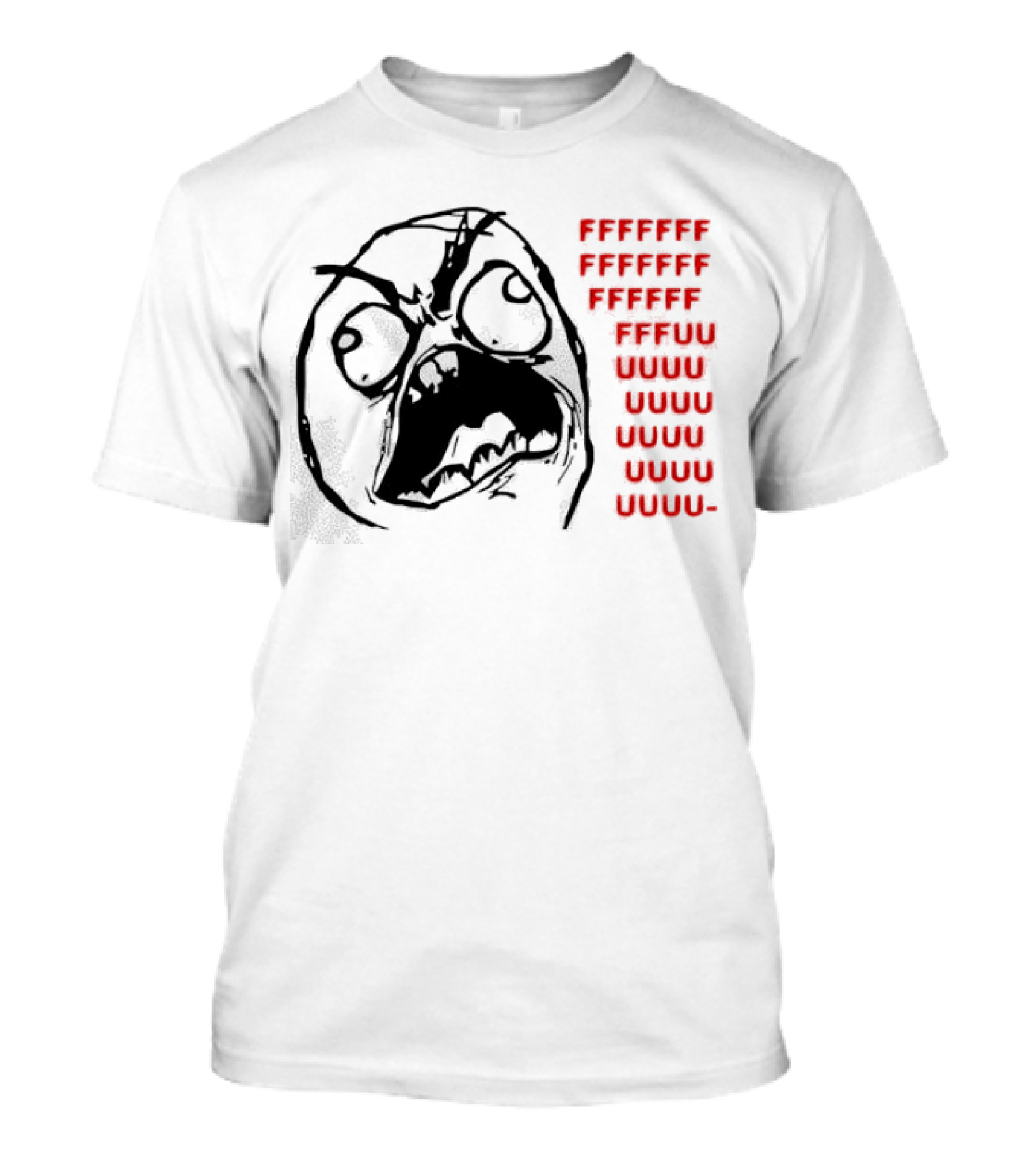 Rage Face Meme FFFFUUUUU Repeated Text T-Shirt