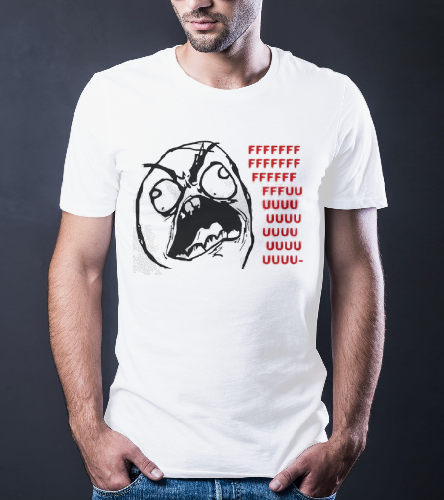 Rage Face Meme FFFFUUUUU Repeated Text T-Shirt