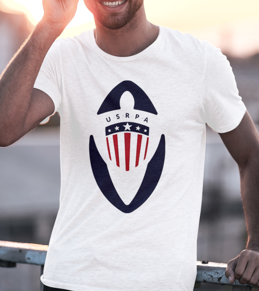 USRPA U.S. Rugby Players Association Red White And Blue Shield T-Shirt