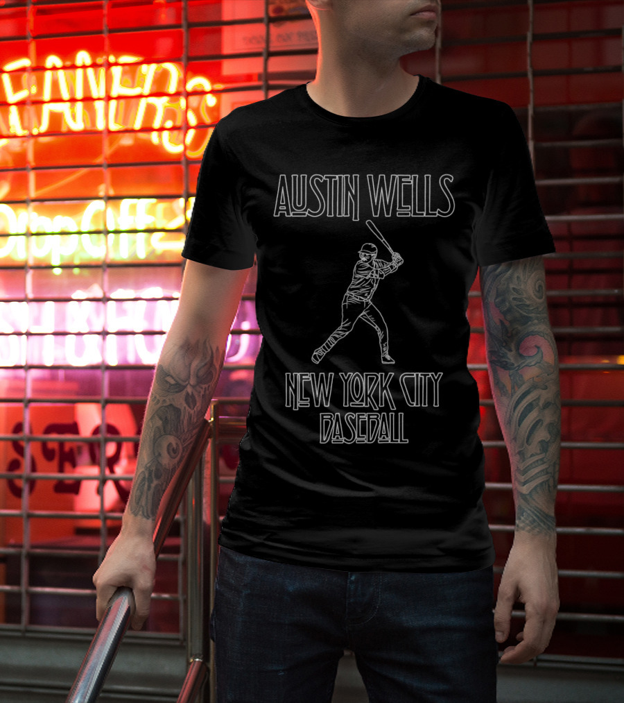 Austin Wells Baseball New York City Batter T-Shirt