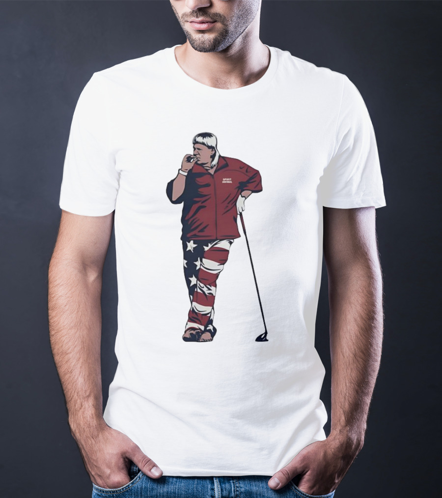 John Daly Sports Legend American Flag Pants Golf T-Shirt
