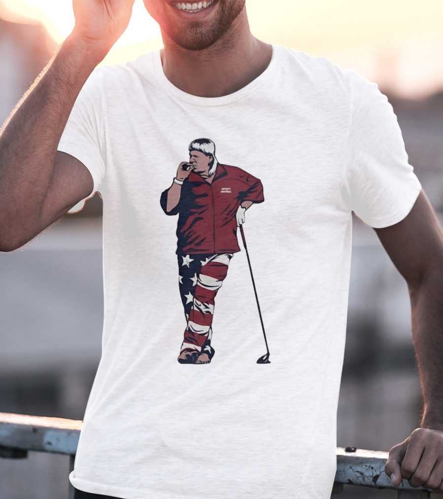 John Daly Sports Legend American Flag Pants Golf T-Shirt