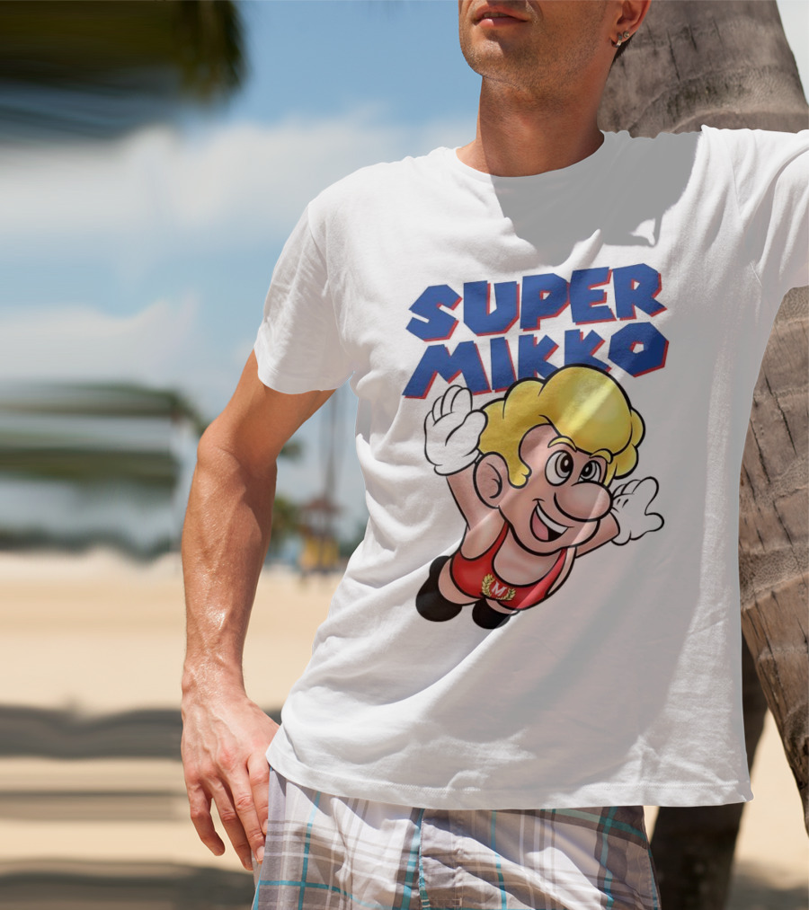 Super Mikko Flying Character Parody Super Mario Game T-Shirt