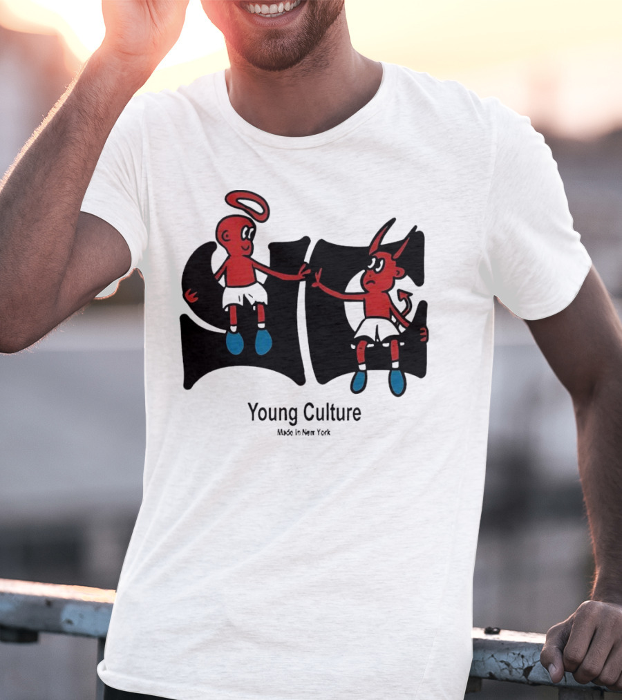 Young Culture Made In New York Best Buds Angel Devil Duo T-Shirt