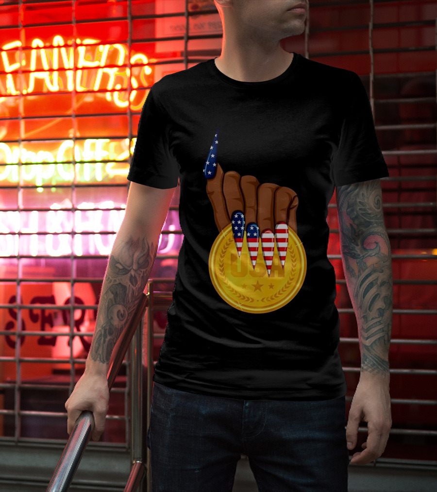 Gold Medal USA American Nails Sha’Carri Richardson T-Shirt