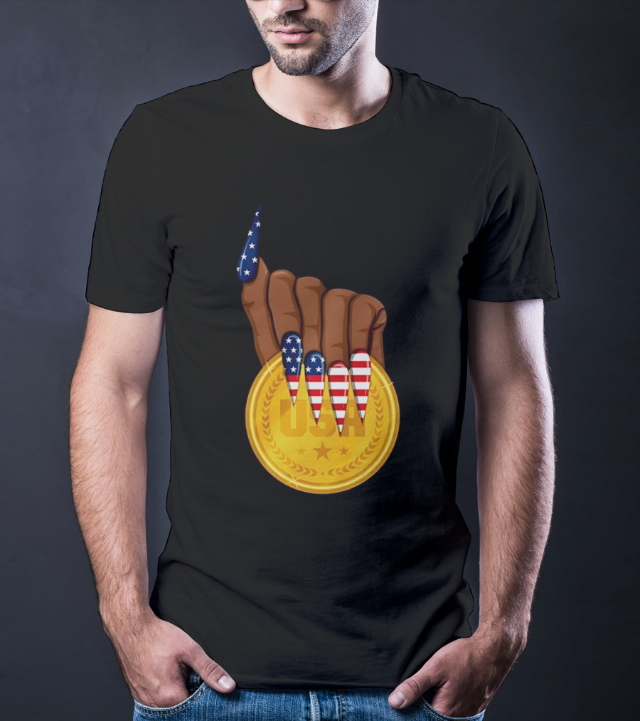 Gold Medal USA American Nails Sha’Carri Richardson T-Shirt