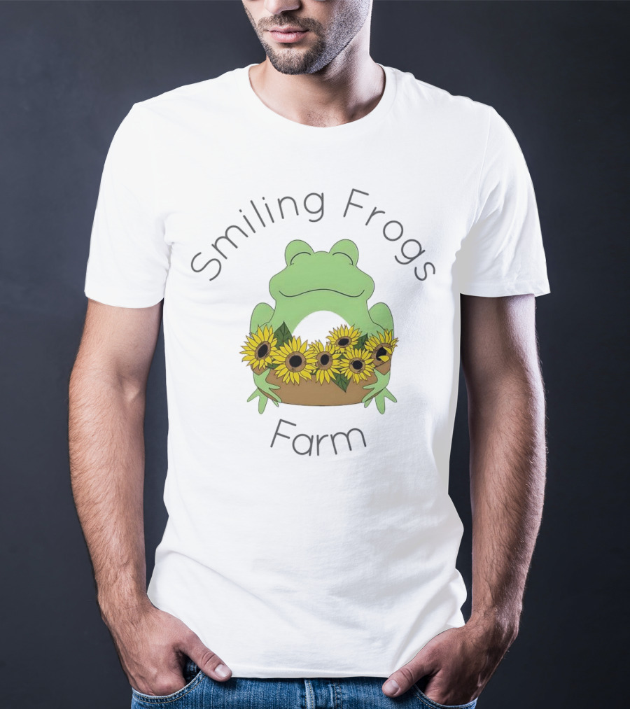 Smiling Frogs Farm Sunflowers Frogs T-Shirt