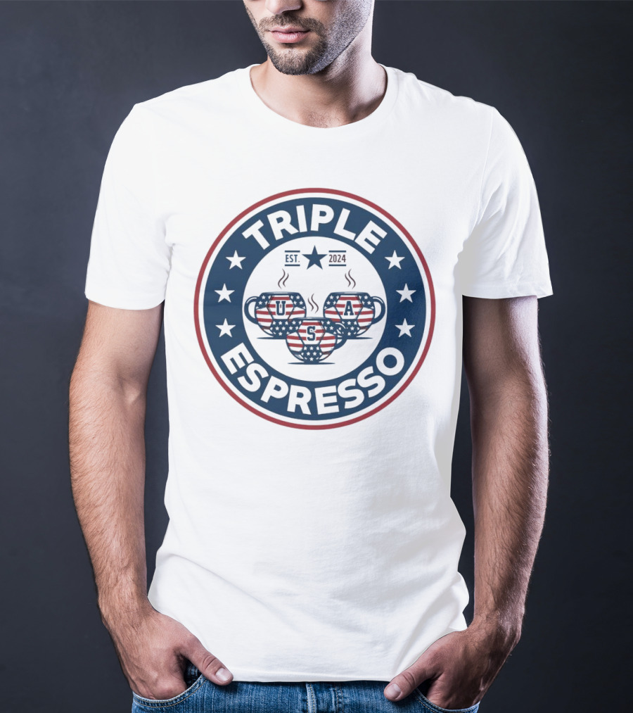 Triple Espresso USWNT American Flag Est T-Shirt