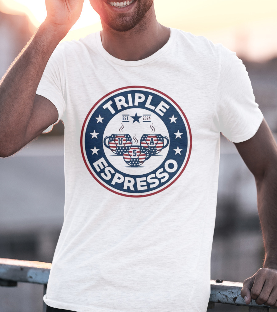 Triple Espresso USWNT American Flag Est T-Shirt