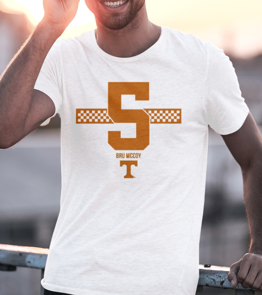 Bru McCoy 5 Stripe Tennessee Volunteers Checkerboard T T-Shirt