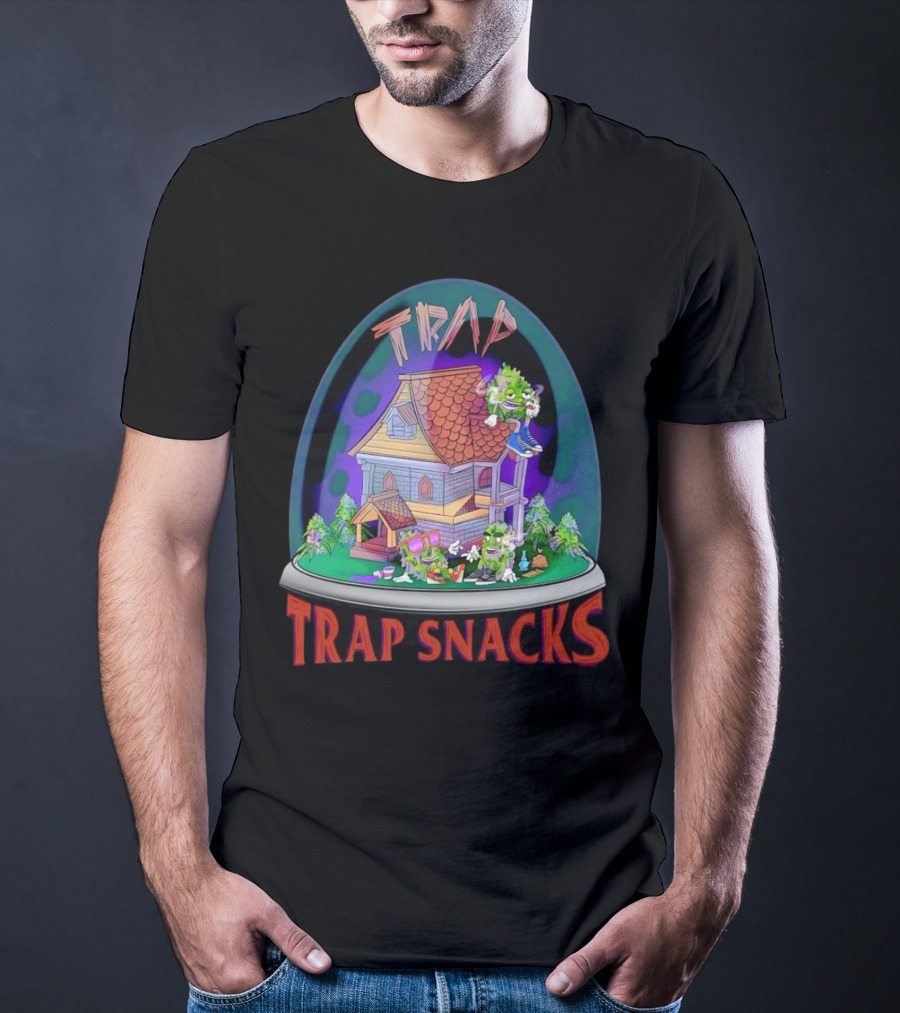 Trap Snacks Haunted House Theme Cannabis Character Dome T-Shirt