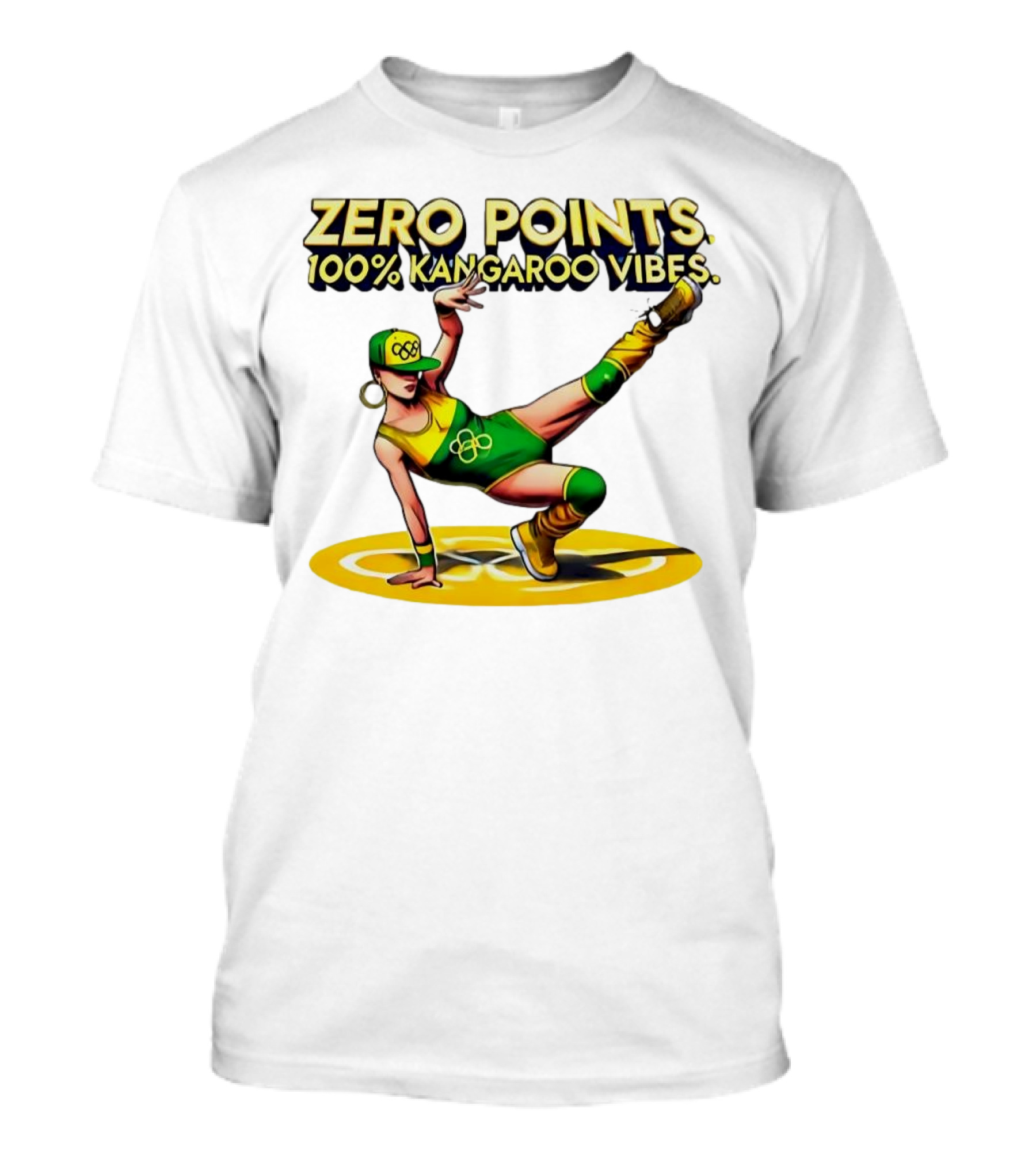 Zero Points 100% Kangaroo Vibes Breakdancing RayGun T-Shirt