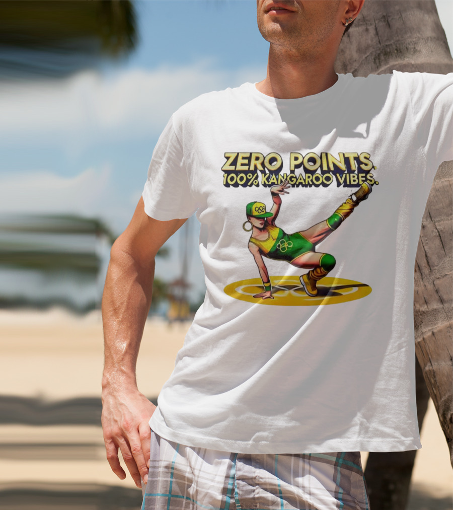 Zero Points 100% Kangaroo Vibes Breakdancing RayGun T-Shirt