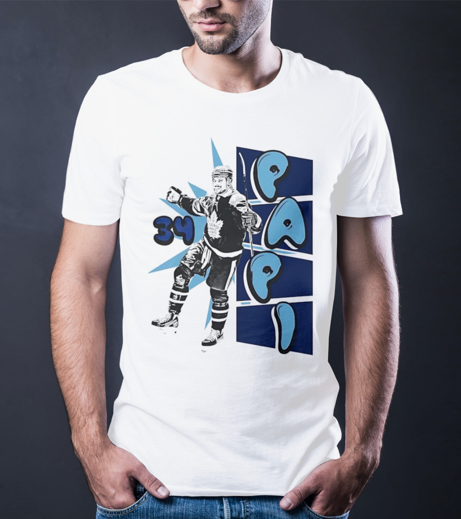 Toronto Maple Leafs Auston Matthews 34 Papi Hockey Legend T-Shirt