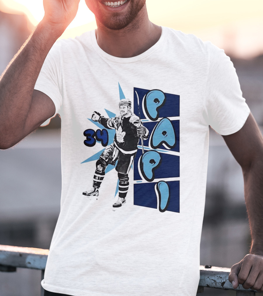 Toronto Maple Leafs Auston Matthews 34 Papi Hockey Legend T-Shirt