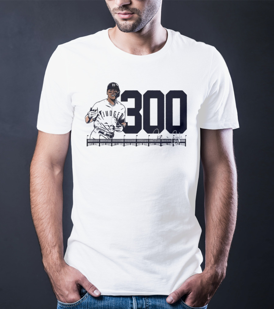Aaron Judge 300 Career Home Runs Yankees Signature T-Shirt