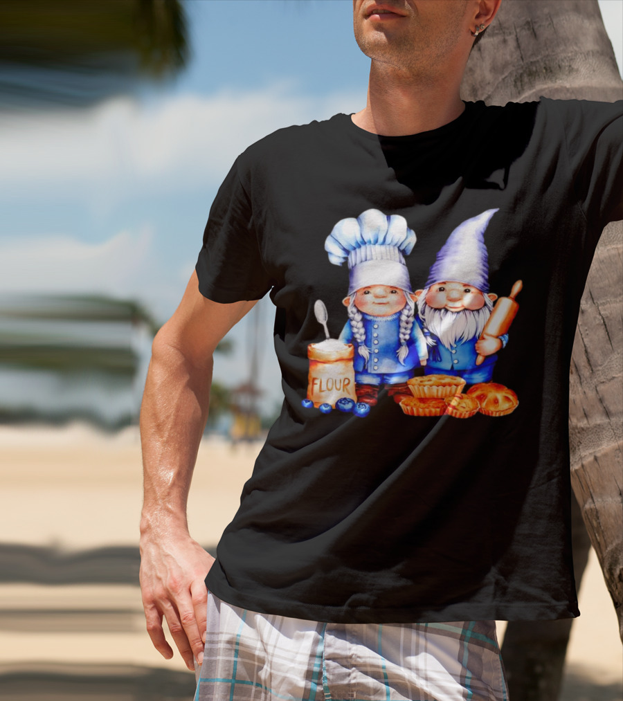 Adorable Baking Gnomes With Flour And Pastries T-Shirt