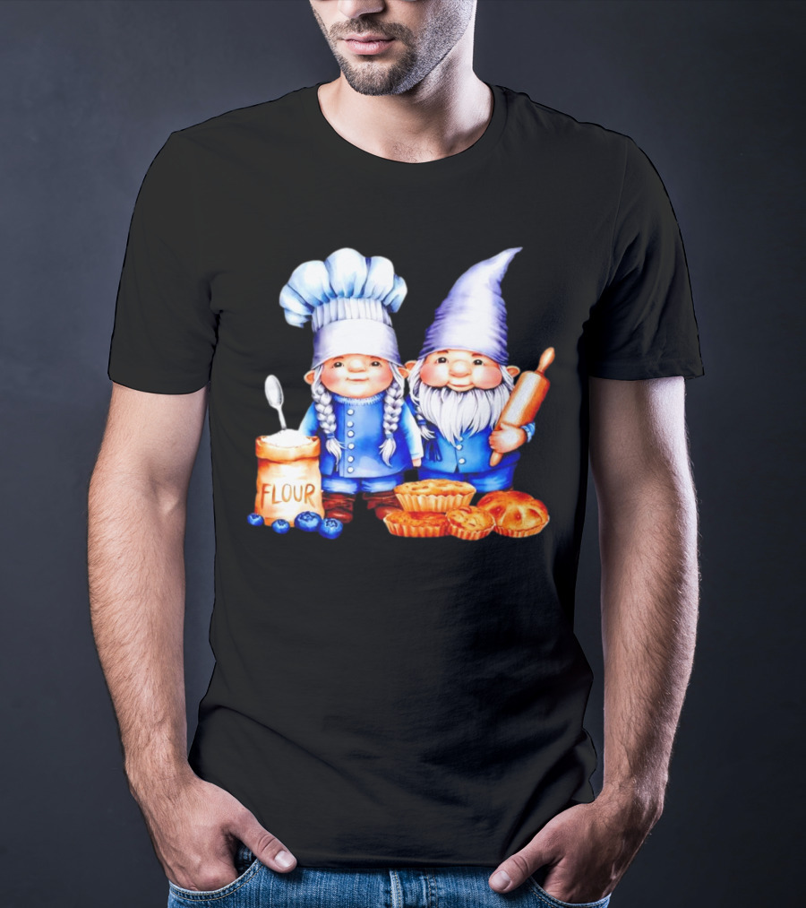 Adorable Baking Gnomes With Flour And Pastries T-Shirt