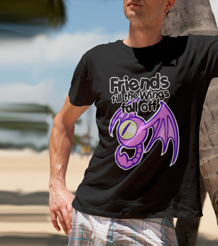 Friends Till The Wings Fall Off Purple Winged Creature T-Shirt