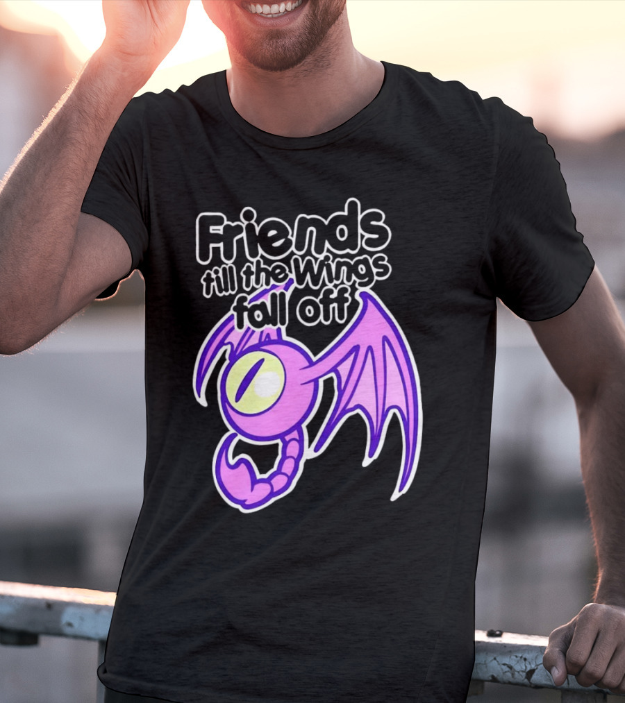 Friends Till The Wings Fall Off Purple Winged Creature T-Shirt