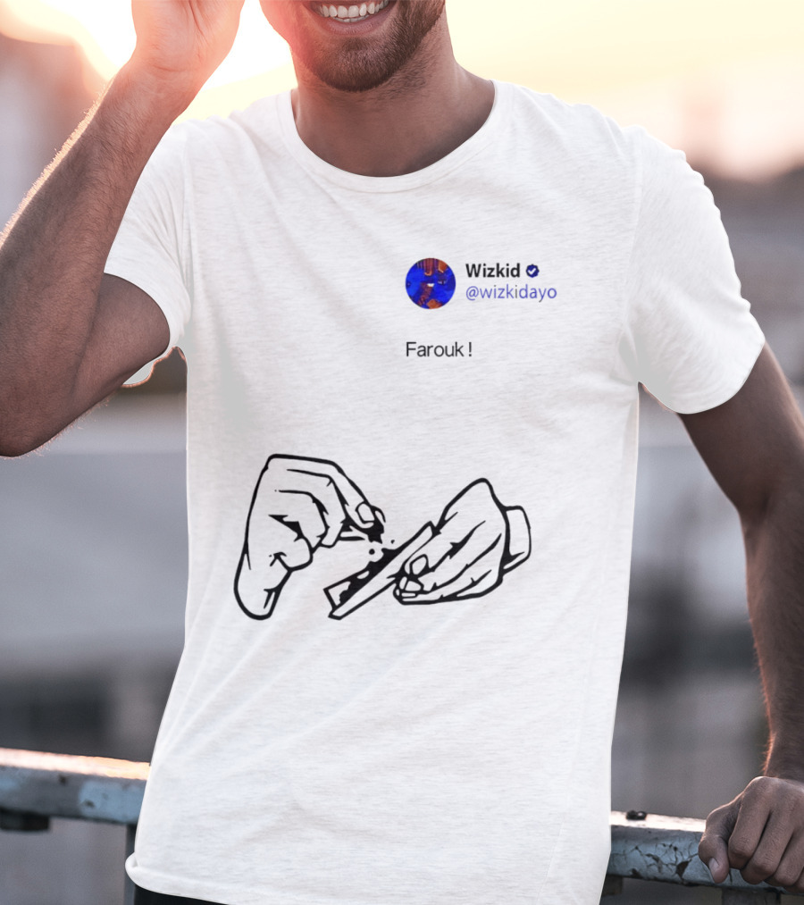 Wizkid @wizkidayo Farouk Godson Wear Hands Rolling T-Shirt