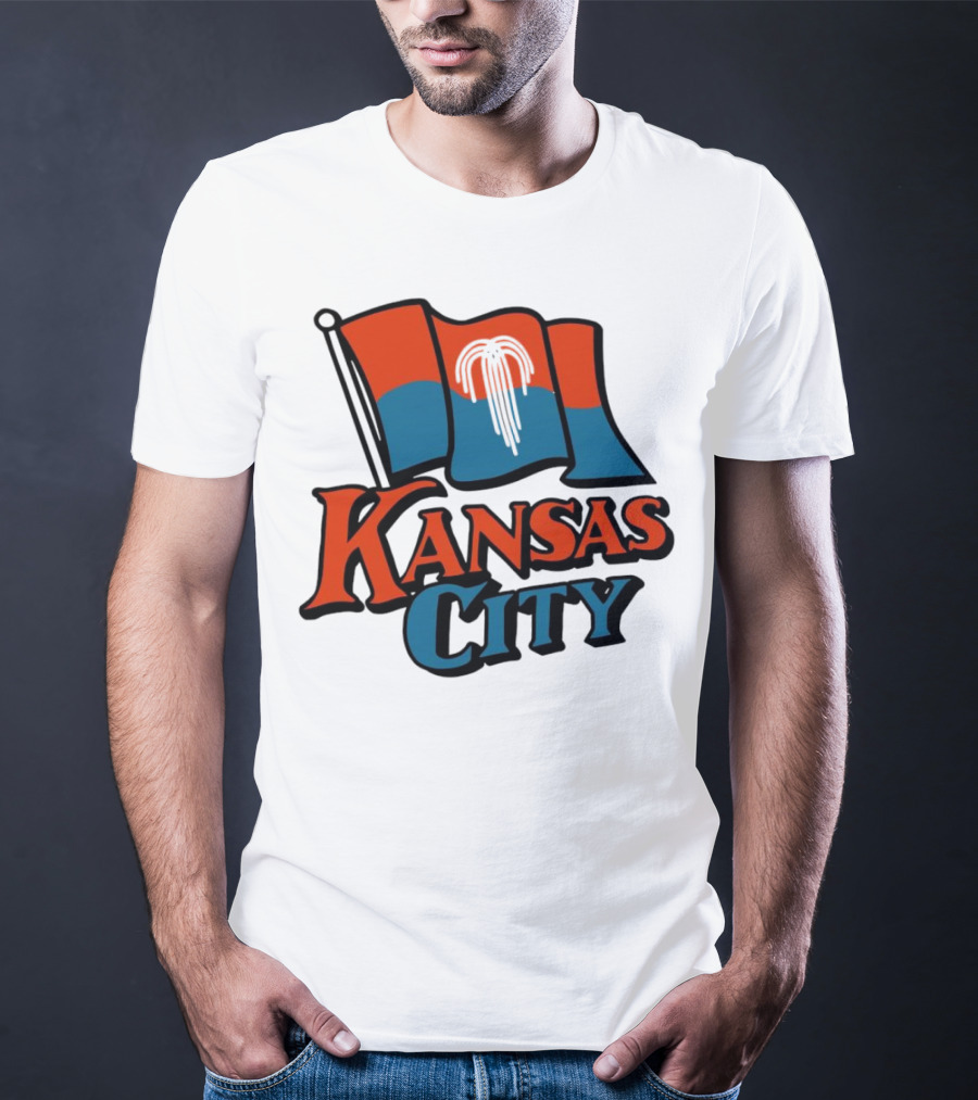 Kansas City Flag With Orange And Blue T-Shirt