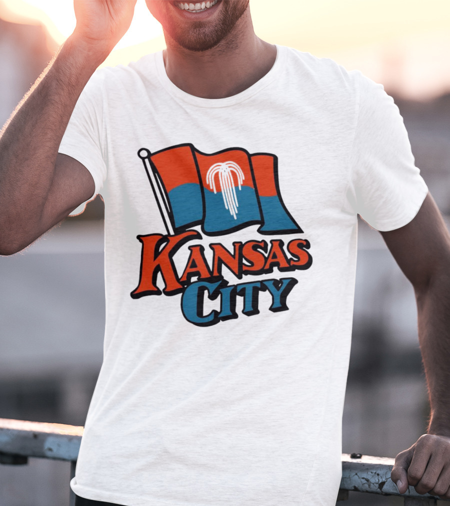 Kansas City Flag With Orange And Blue T-Shirt