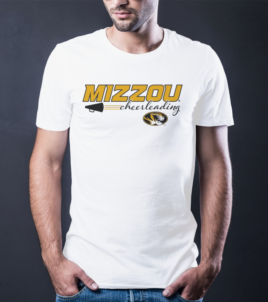 Mizzou Cheerleading Megaphone Oval Tiger Head T-Shirt