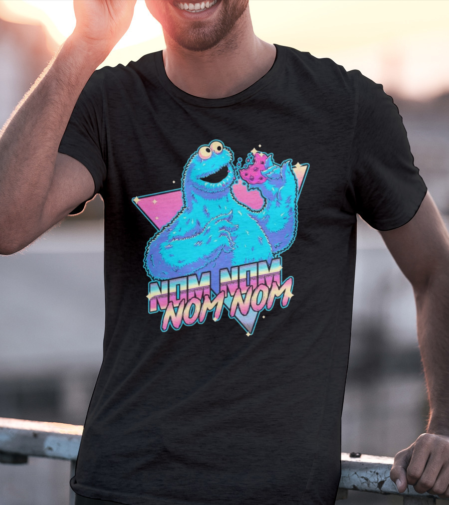Nom Nom Nom Monster Who Loves A Cookie T-Shirt