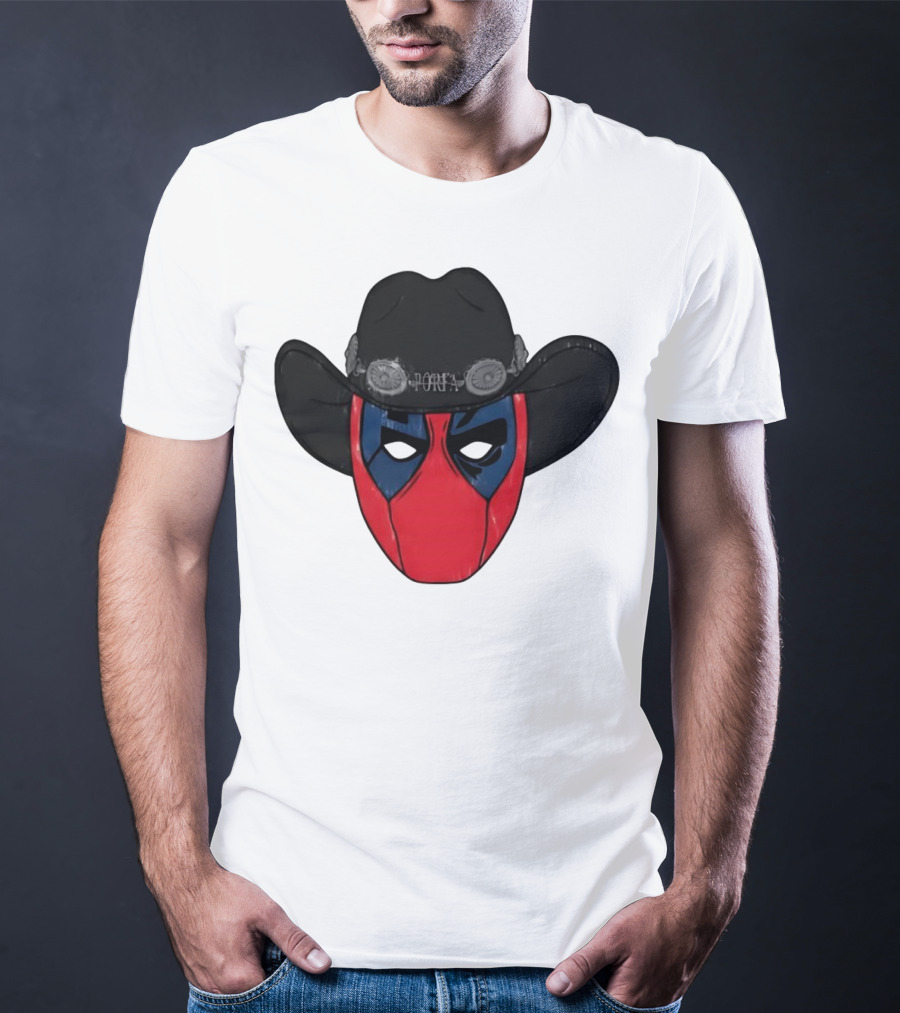 Por Favor Porfapool Deadpool Cowboy Hat Mask T-Shirt