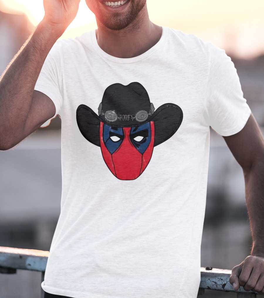 Por Favor Porfapool Deadpool Cowboy Hat Mask T-Shirt