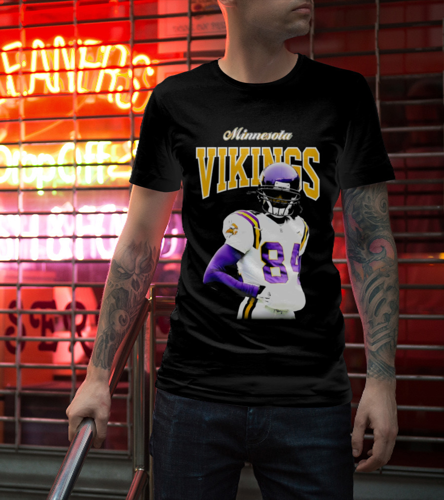 Minnesota Vikings Randy Moss Number 84 Retired Player Sideline Legend T-Shirt