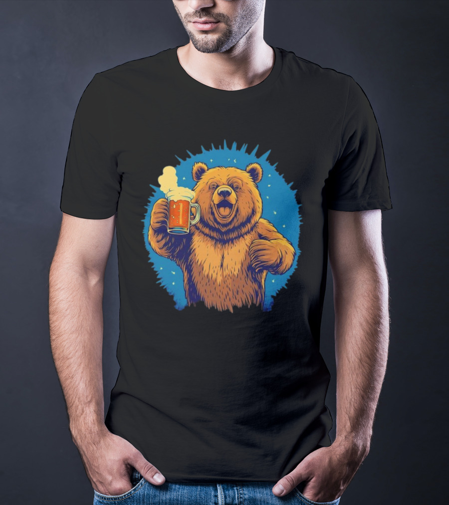 Bear Drink Beer Ging T-Shirt