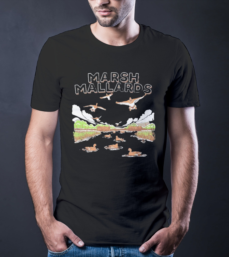 MARSH MALLARDS HUNTING DUCK SCENE JUMBO ANIMALS T-Shirt