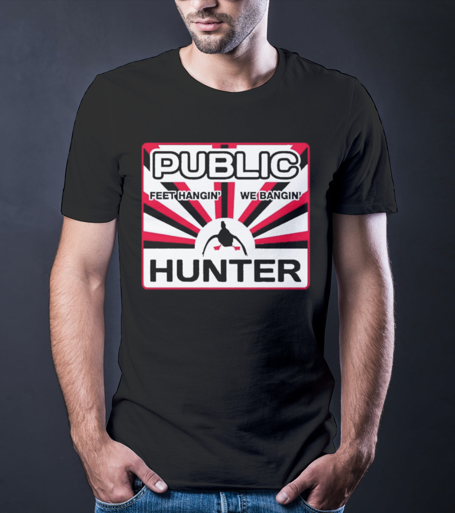 Public Hunter Feet Hangin' We Bangin' Retro Sunburst T-Shirt