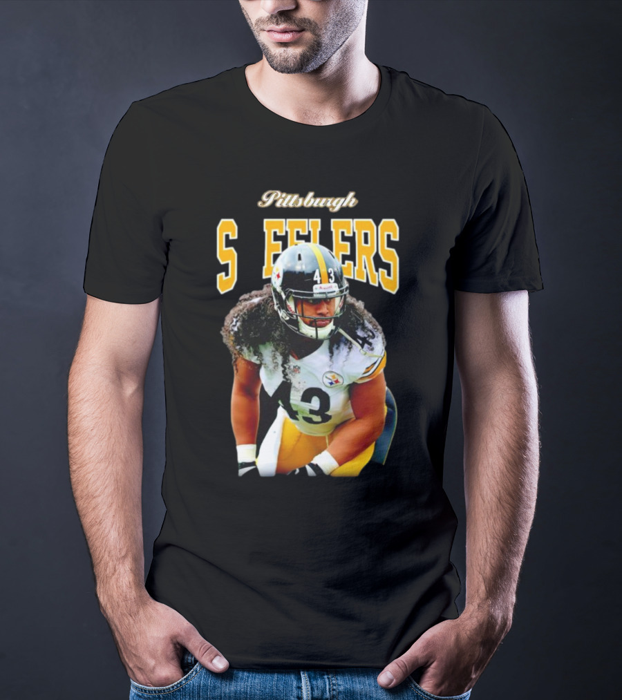 Pittsburgh Steelers Troy Polamalu Retired Player Number 43 Sideline T-Shirt