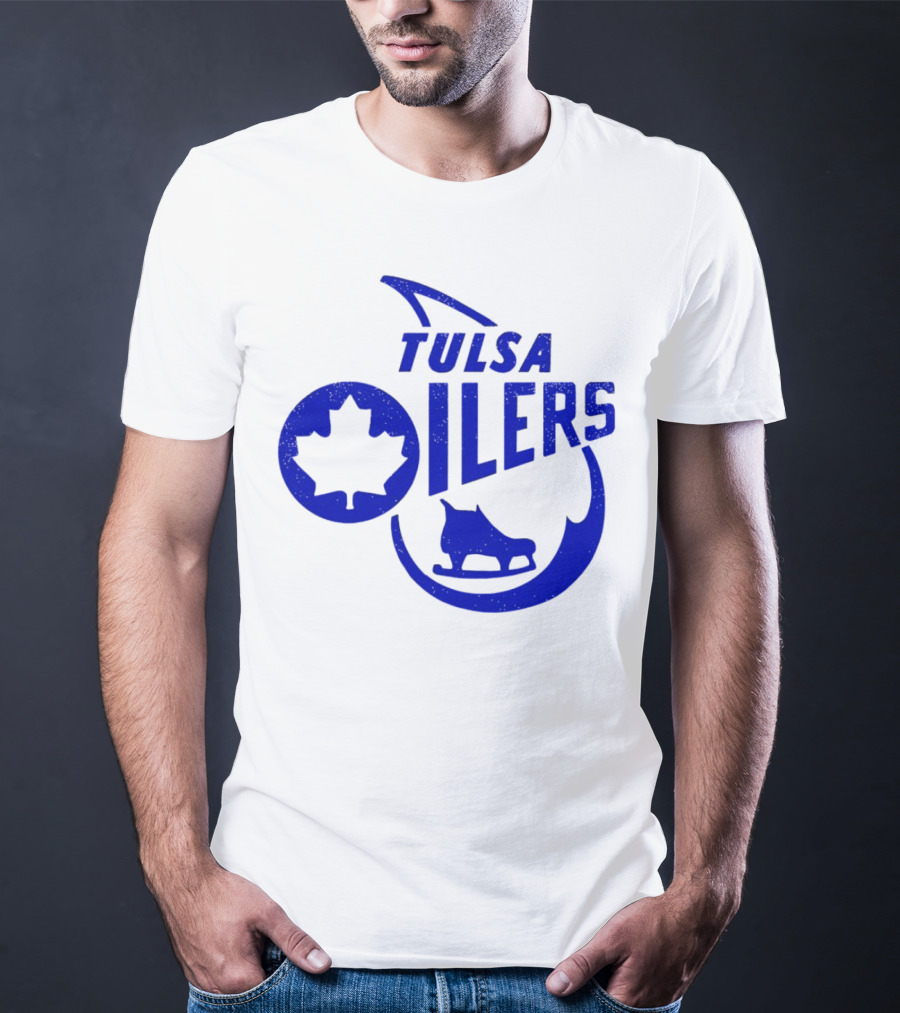 Tulsa Oilers 1982 Maple Leaf Ice Skate T-Shirt
